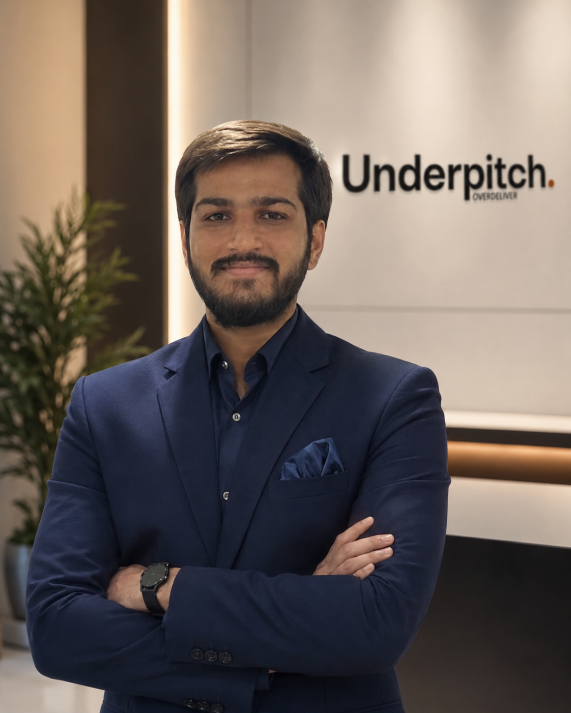 Professional photograph of Kishan Parekh, founder of Underpitch