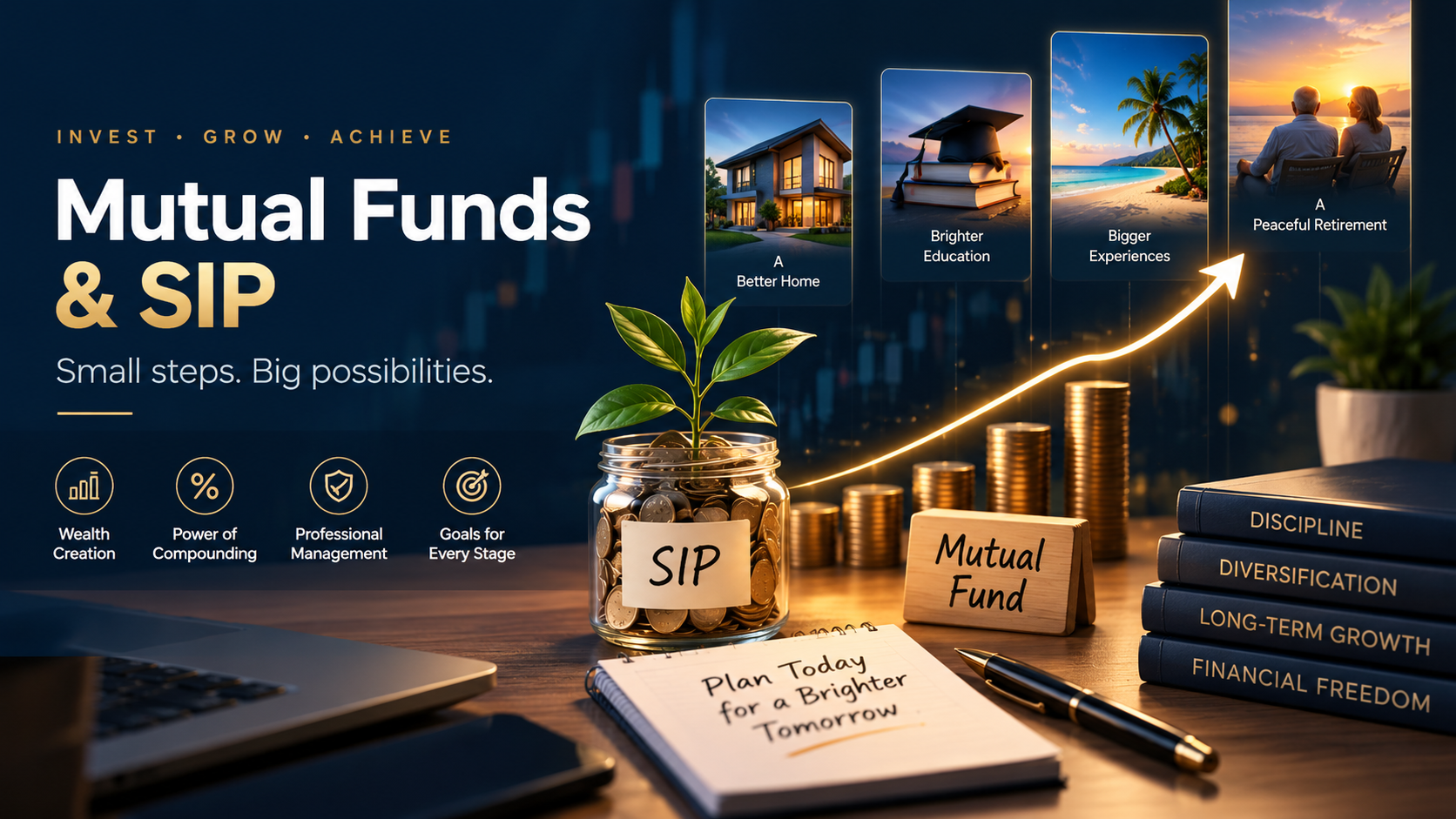 Mutual fund and SIP investment illustration